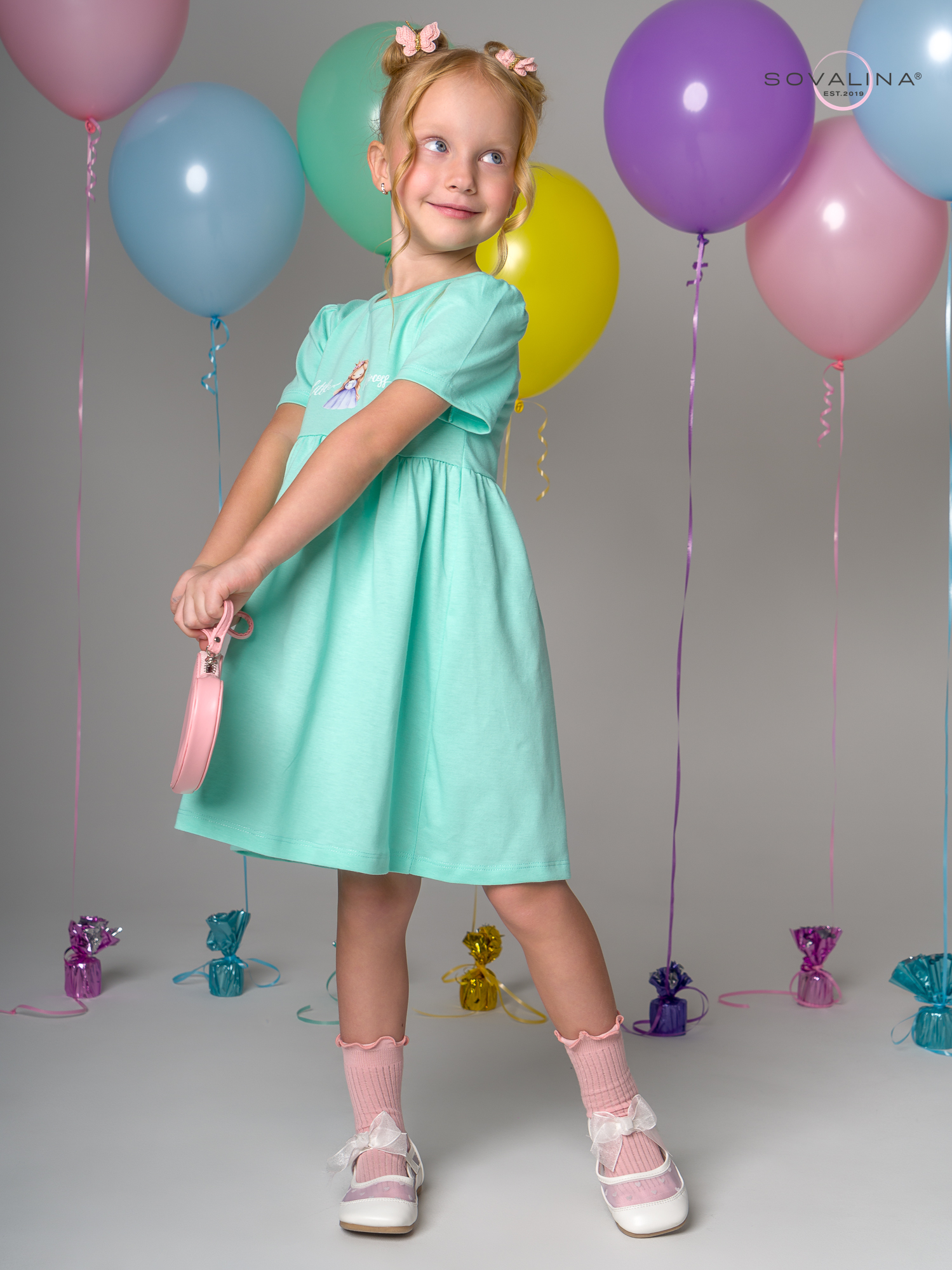 Платье Аленка к/р SG мятный Princess Л
