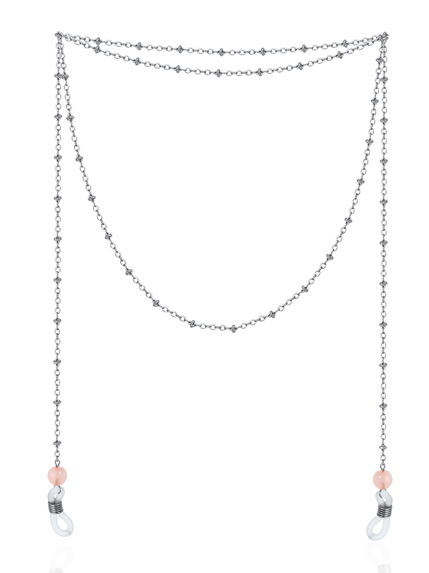 Цепочка для очков с розовым кварцем