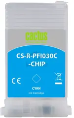 Картридж перезаправляемый струйный Cactus CS-R-PFI030C-CHIP голубой (55мл) для Canon imagePROGRAF TA-20/30/TM-240/340 — фото 2
