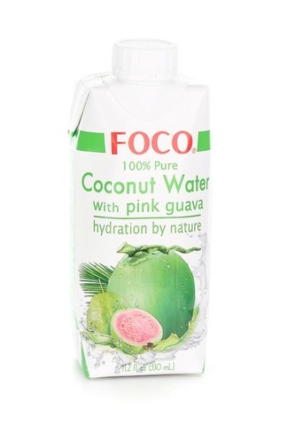 Кокосовая вода с розовой гуавой FOCO   330мл.