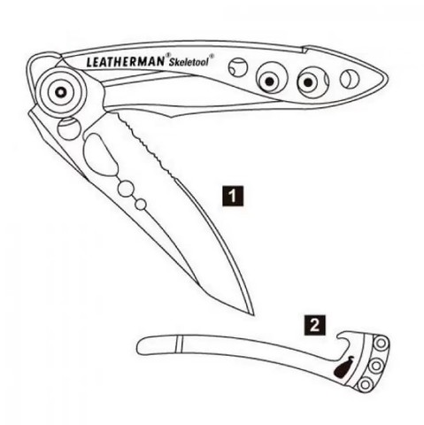 Складной нож Leatherman Skeletool KBX Black & Silver (832619) | Multitool-Leatherman.Ru