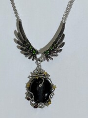 Друза агата (колье из серебра)