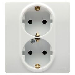 Etika Розетка 2х2к +3 винты бел. 672223