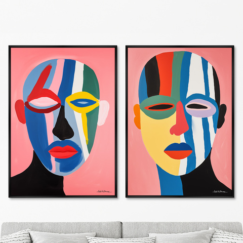 ArtNoMore - Набор из 2-х репродукций картин на холсте The Mask collection, The Fans, 2024г.