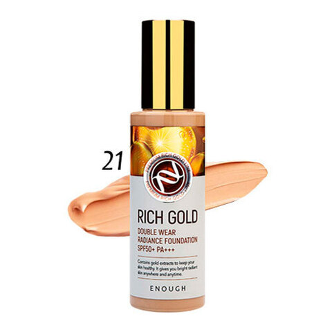 Enough Rich Gold Double Wear Radiance Foundation - Крем тональный с золотом 21 (Natural Beige)