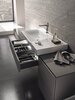 Раковина Geberit Xeno² с полкой: B=90см, T=48см, Отверстие под смеситель=По центру, Перелив=Без, Полочное пространство=Правая, Белый / Специальное керамическое покрытие KeraTect