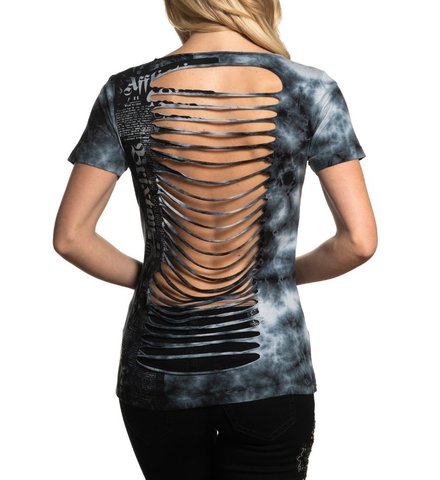 Affliction | Футболка женская LAGUNA RENEGADE AW22621 спина на модели