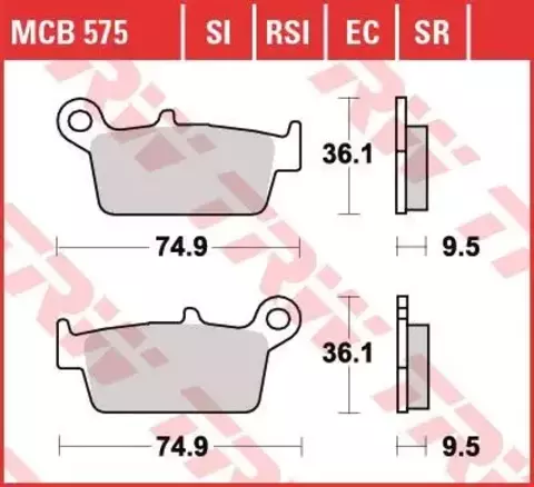 Колодки тормозные дисковые MCB575