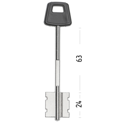 Заготовка сувальдного ключа 10764 214/4- ЧИЗА-3 ПЛ литье (116*23,6*24,4)(4,9) (CIZ7DP)