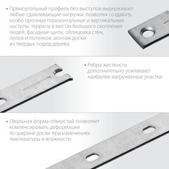 ЗУБР Молния, 190 мм, цинк, 100 шт, крепеж с дистанциром для фасадной и террасной доски (30706-190)