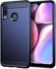 Чехол для Samsung Galaxy A20S цвет Blue (синий), серия Carbon от Caseport