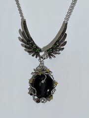 Друза агата (колье из серебра)