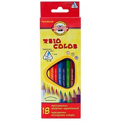 Карандаши цветные KOH-I-NOOR TRIOCOLOR 3133, 18цв, картон.упак. с подвесом