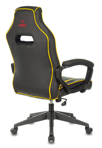 Кресло игровое Zombie A3 черный/желтый искусственная кожа крестовина пластик Бюрократ