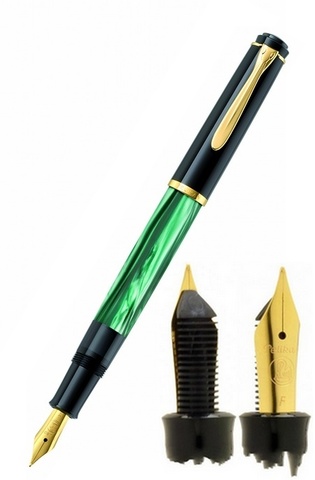 Ручка перьевая Pelikan Elegance Classic M200 Green Marbled GT, F (994095)