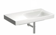 Раковина Geberit Xeno² с полкой: B=90см, T=48см, Отверстие под смеситель=Без, Перелив=Без, Полочное пространство=Левая, Белый / Специальное керамическое покрытие KeraTect фото