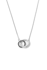 Колье "Two circles" из серебра с фианитами