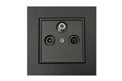 Розетка Телевизионная/Радио/Сателлит Оконечная (TV+R+SAT) Антрацит LIREGUS EPSILON