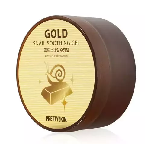 Pretty Skin Gold Snail soothing Gel Мультифункциональный гель для лица и тела с муцином улитки и 24К золотом