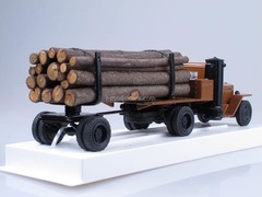 UralZIS-352L gas generator Timber trailer with birch forest LOMO-AVM 1:43