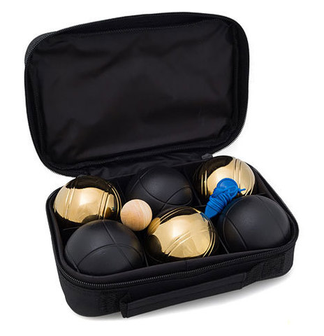 Петанк (боча) золотой +черный, 6 шаров