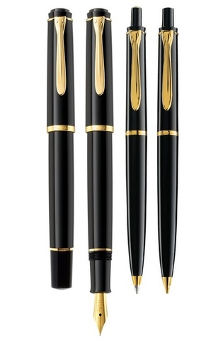 Ручка перьевая Pelikan Elegance Classic P200 Black GT, M (930479)
