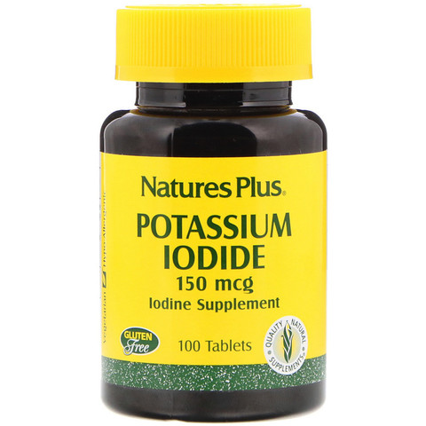 Nature's Plus, Йодид калия, 150 мкг, 100 таблеток