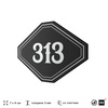 Номерок на дверь квартиры 313, для кабинета, офиса, шильдик 9 х 7 см, черный, Айдентика Технолоджи