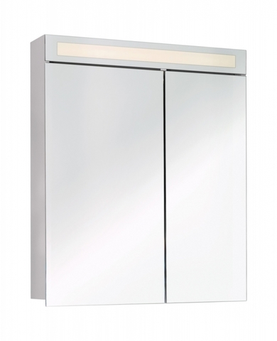 Шкаф зеркальный Dreja Uni 70, 99.9002, 4 стеклянные полки, с подсветкой и выключателем, белый