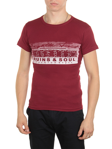 18666-5 футболка мужская, бордовая
