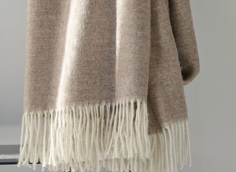 Плед 130x170 Blanc des Vosges Perou Galet