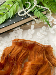 Волосы для кукол, трессы кудри-локоны, цвет Рыжие, 15 см*1 метр., набор 2 шт.