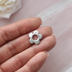 УЦЕНКА!!! Подвеска Цветок с фианитами 15 мм, родий, У100