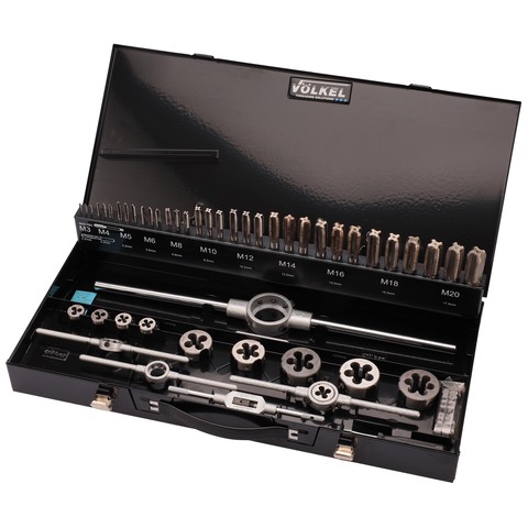 Набор метчиков и плашек M3 -M20 HSS-G 54пр Volkel 49205