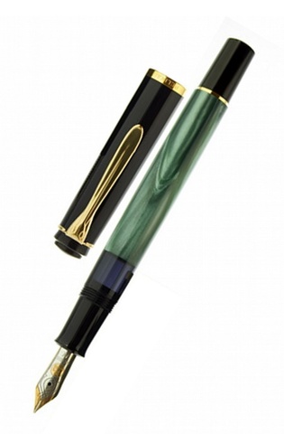 Ручка перьевая Pelikan Elegance Classic M200 Green Marbled GT, F (994095)