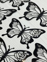Наклейки Бабочки , Бумага вырубка, Черные, 12 шт. / 12*8см - 4 шт., 10*6,5см - 4 шт., 8*5,5см - 4 шт.