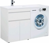 Aquanet 239215 Тумбас раковиной Токио 130 L напольная 1 ящик 2 фасада цвет белый глянец (239215)