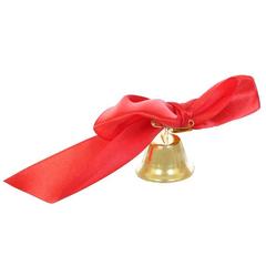 Колокольчик выпускной с красным объемным бантом