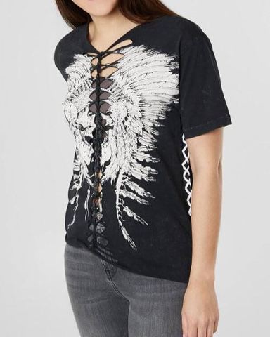 Affliction | Футболка женская Tribal Scream AW21916 перед с плетением