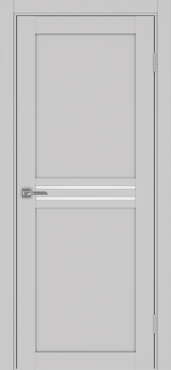 Дверь межкомнатная Оптима Порте Турин 552.12, цвет пепельный, экошпон, стекло мателюкс