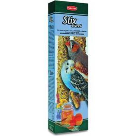 Padovan stix sweet лакомые палочки для волнистых попугаев и экзотических птиц с медом и яйцом 80г
