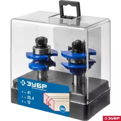 ЗУБР 41 x 23 мм, хвостовик 12 мм, набор фрез рамочных №2, Профессионал (28772-41.3-H2)