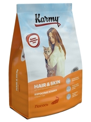 Сухой корм Karmy Hair&skin для здоровье кожи и шерсти кошек, лосось, 400 г