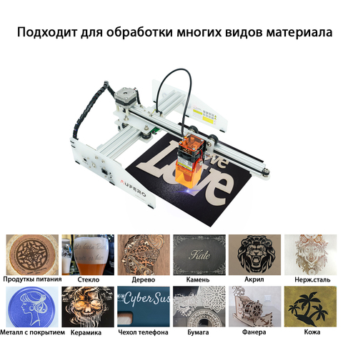 Лазерный гравер Ortur Aufero Laser1-LU2-4-LF с длиннофокусным лазером 20 Вт
