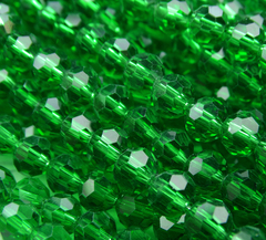 БШ022НН6 Хрустальные бусины "32 грани", цвет: темно-зеленый прозрачный, 6 мм, кол-во: 39-40 шт.