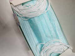 Safety маски бирюзовые трехслойные в коробке (50 шт)