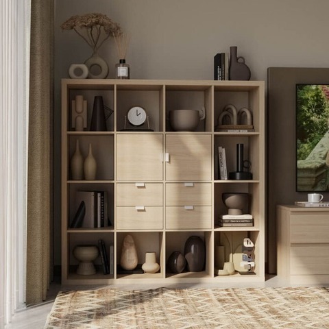 Cтеллаж Фора 16, размеры: 147*147*38 см, цвет: дуб беленый