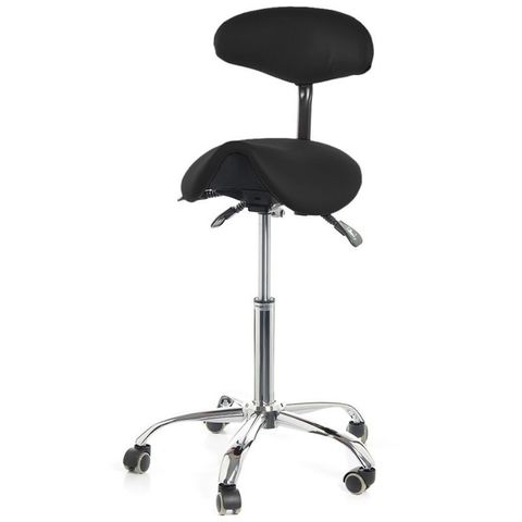 Стул-седло Smartstool S03B со спинкой черный