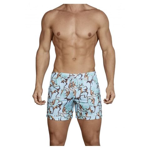 Мужские шорты голубые с рисунком Clever Alsina Swimsuit Trunk 070410