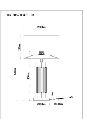 Настольная лампа Arte Lamp STEFANIA A5053LT-1PB